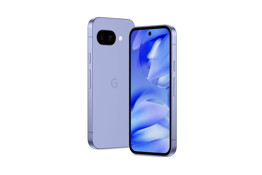 illustrative image of the Google Pixel 9a Android smartphone from the rear and the front